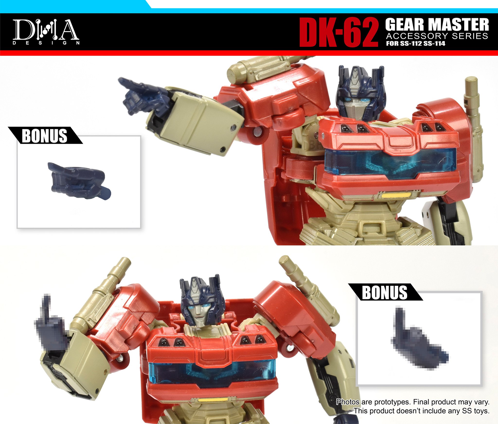 DNA Design ONE Optimus Prime & Megatron Gear Master Upgrades